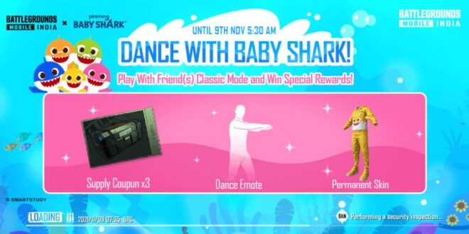 Bgmi Baby Shark Event Claim Permanent Dance Emote And Dress Skin