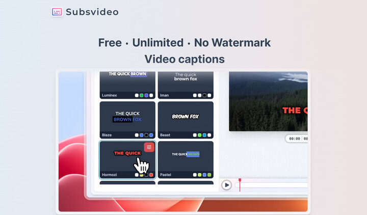 Generate Free Subtitles for Your Videos with SubsVideo – No Watermarks, No Limits!