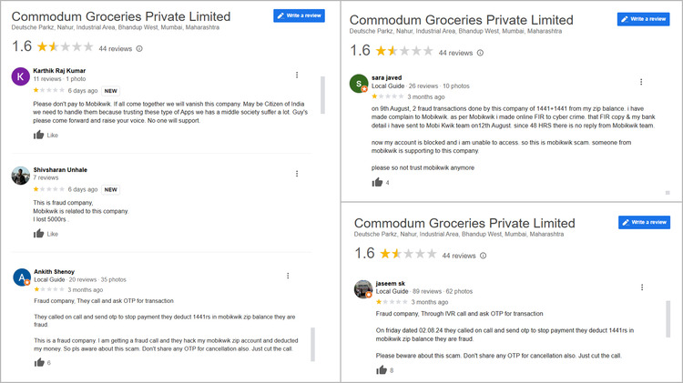 Beware of Scams by Commodum Groceries Private Limited